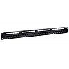 Patch panel, 24-port, UTP, cat. 6, 1U, 19", Dual block, w/cable holder