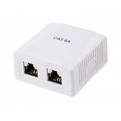 Cat. 6a STP surface-mount box, 2x RJ-45