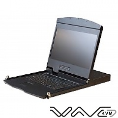 KVM LCD FullHD console, Wave KVM , 19", 8-port HDMI KVM, 1U, single rail