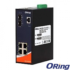 Managed switch, 4x 10/1000 RJ-45 + 2x100/1G/2.5G SFP, O/Open-Ring <30ms (ORing IGS-C3042GP)