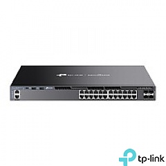 Managed switch, 24x 10/100/1000 RJ-45, 4 slide-in SFP+ 10G slot, 19" (TP-Link SG6428X)