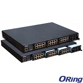 Managed modular switch, L3, 24x SFP + 4 slide-in SFP+ slots 10G, O/Open-Ring <30ms (ORing RGS-PR9000-HV)