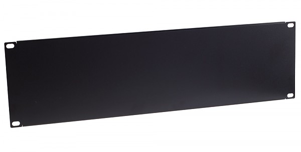 Blank panel, 19", 3U, black 