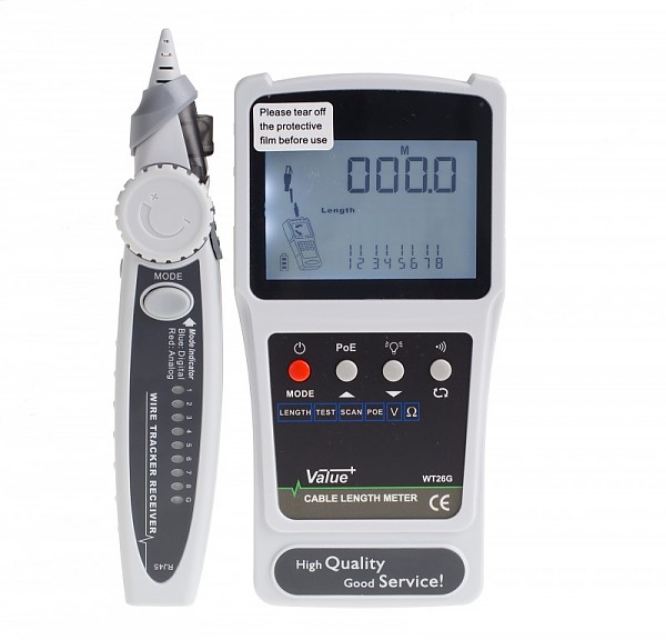 Cable tester RJ-45, w/LCD, digital wire tracker, WT26G 