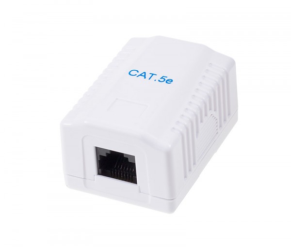 Cat. 5e UTP surface-mount box, 1x RJ-45 