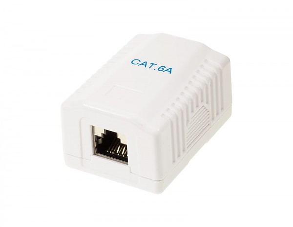 Cat. 6a STP surface-mount box, 1x RJ-45 