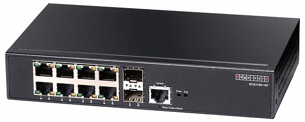 Smart switch,  8x 10/100/1000 RJ-45, 2 slide-in SFP, 9" (19") (Edge-corE ECS2100-10T) 