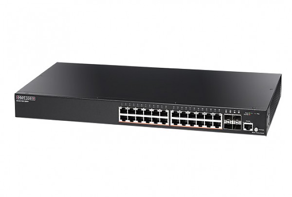 Managed switch,  24x 10/100/1000 RJ-45, 4 integrated 1G SFP ports, PoE, 19" (Edge-corE ECS2100-28PP) 