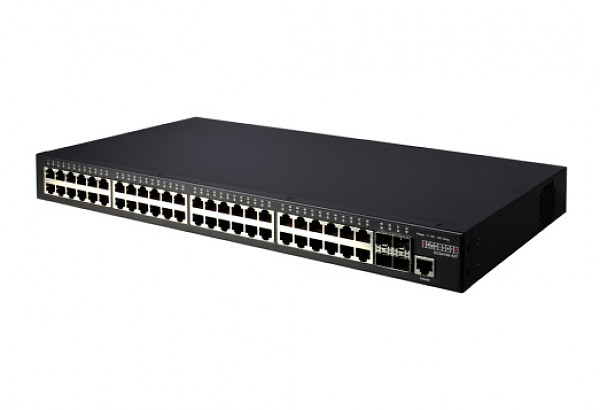 Managed switch,  48x 10/100/1000 RJ-45, 4x 100/1000 SFP, 19" (Edge-corE ECS4100-52T) 