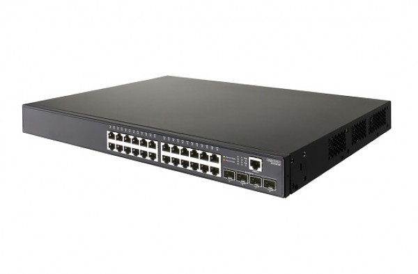 Managed switch,  24x 10/100/1000 RJ-45, 4x 100/1000 SFP, PoE (Edge-corE ECS4100-28P) 