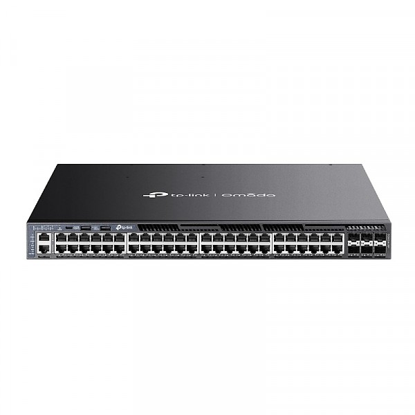 TP-Link SG6654XHP, Managed switch, 48x 10/100/1000 RJ-45, 6 slide-in SFP+ 10G slot, PoE+, 19"