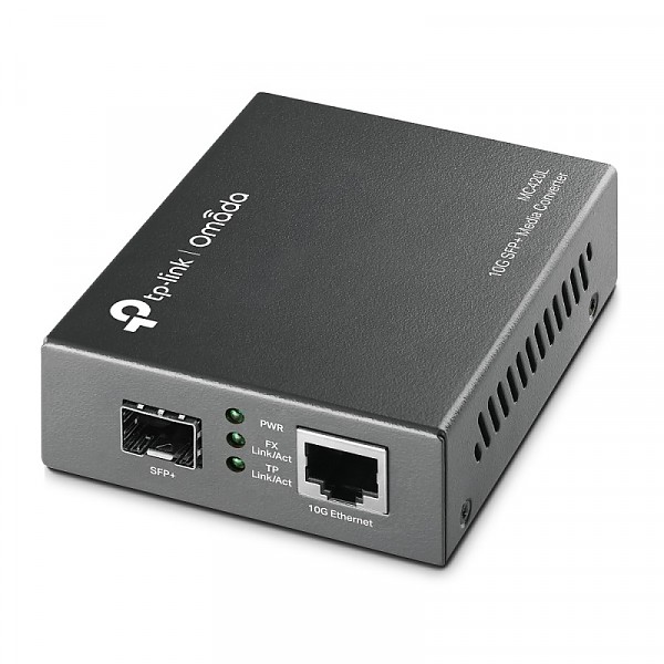 10 Gigabit media converter 1G/2.5G/5G/10 Gbps RJ-45/SFP+ slot 1000 Mbps (TP-Link MC420L) 