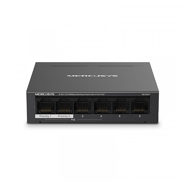 TP-Link Mercusys MS106LP, Unmanaged switch, 6x 10/100 RJ-45, PoE+, desktop